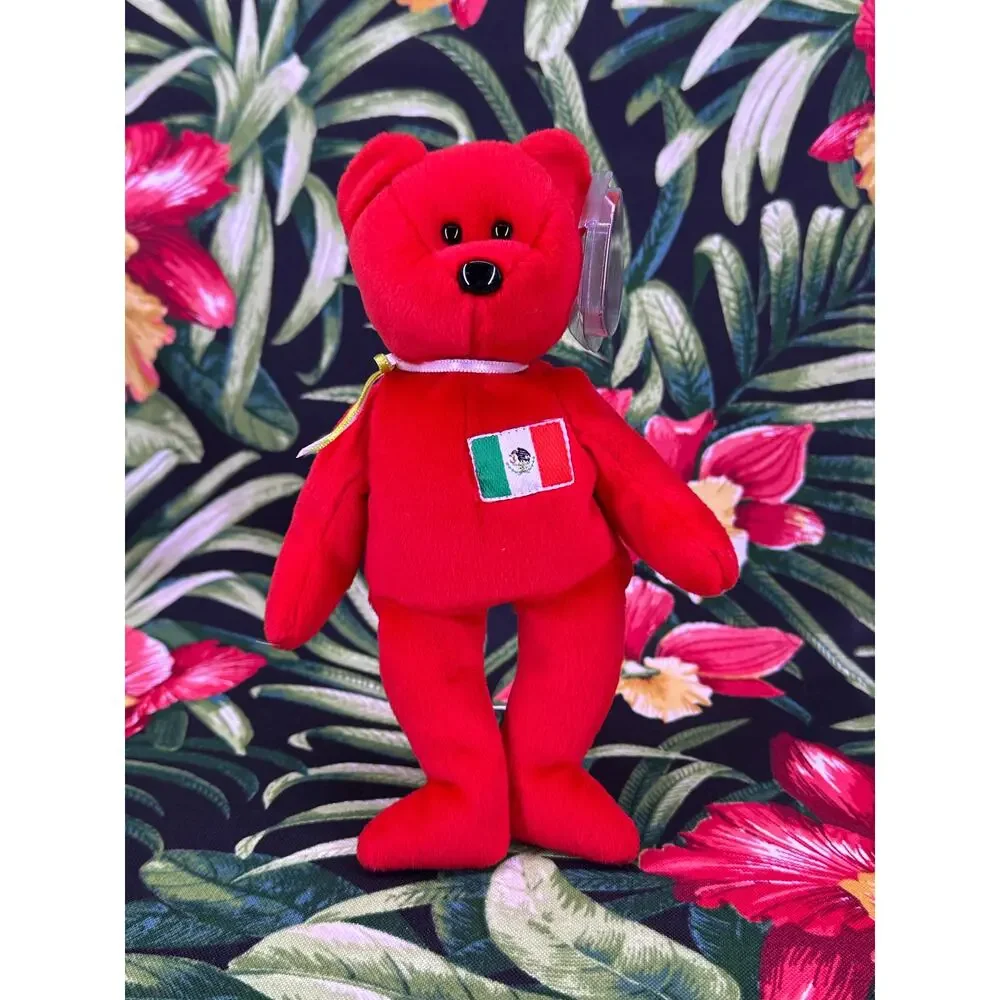 Vintage 1999 Red Ty Beanie Babies Osito Mexico ReflectiveTag